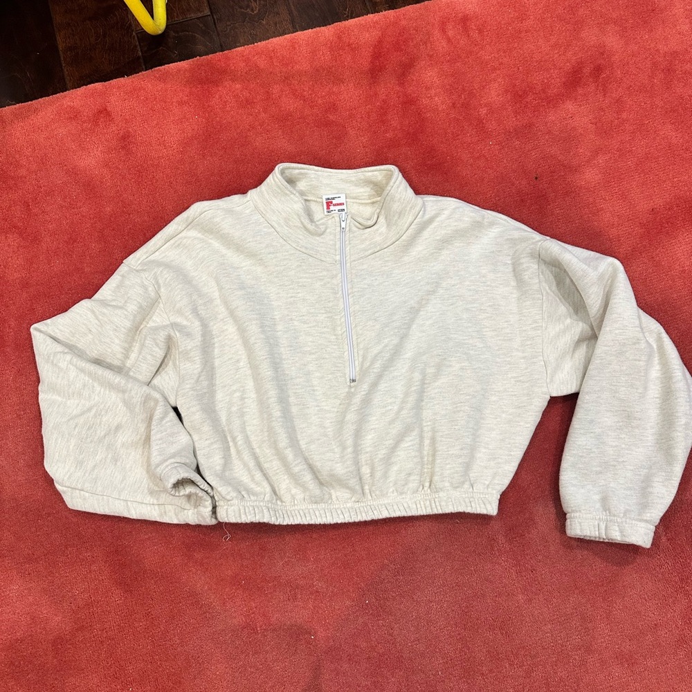Los Angeles Apparel Gray Half-Zip Sweatshirt